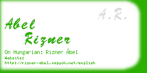 abel rizner business card